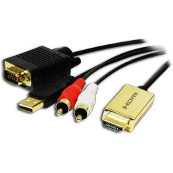 Logilink HDMI-Kabel zu VGA& Audio 2 Meter bk