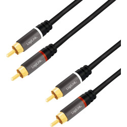 Logilink Audiokabel 2x Cinch -> 2x Cinch RCA 1.5m, black