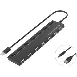 Conceptronic USB-Hub 7-Port 2.0  ->7x2.0 extra o.Netzteil sw