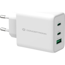 Conceptronic Ladegerät 3Port  65W,USB-C/USB-A        PD weiß