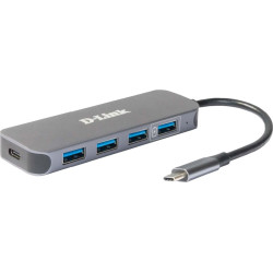 D-Link DUB-2340 interfeisa centrmezgls USB Veids-C 5000 Mbit/s Pelēks