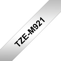 Brother Schriftbandkassette Brother  9mmx8m silber/schwarz TZe-M921