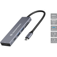Conceptronic DONN23G dokstacija Vadu USB 3.2 Gen 1 (3.1 Gen 1) Type-C Pelēks