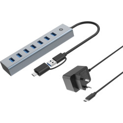Conceptronic USB-Hub 7-Port 3.0  ->7x3.0 +TypC 5Gbps m.Nz gr