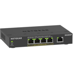 Netgear GS305Pv3 Nepārvaldīts Gigabit Ethernet (10/100/1000) Power over Ethernet (PoE) Melns