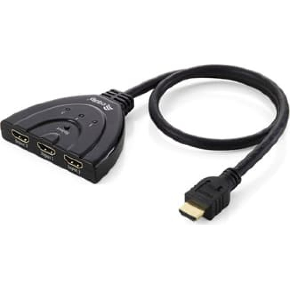 Equip 332703 (KVM) tastatūras/video/peļu pārslēgšanas mehānisms Melns