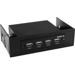 VALUE Internal USB 2.0 Hub, for Type 3.5/5.25 Bay, 4 Ports, black