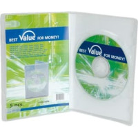 DVD vāciņi, 14mm, caurspīdīgi, komp. 5gab., Value