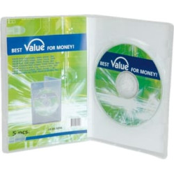 DVD vāciņi, 14mm, caurspīdīgi, komp. 5gab., Value