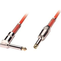 Mono audio kabelis, 6.3mm, straight M/angled M, 1.0m, sarkan