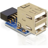 Delock USB pin header female > 2 x USB 2.0 female - up