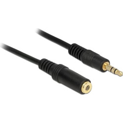 Delock Stereo Jack Extension Cable 3.5 mm 3 pin male > female 2 m black