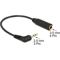 Delock Audio Cable Stereo jack 2.5 mm 3 pin male angled > Stereo jack 3.5 mm 4 pin female