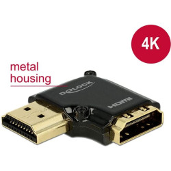 Delock Adapter High Speed HDMI with Ethernet â HDMI-A female  HDMI-A male 4K 90 angled left black