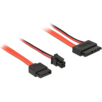 Delock Cable SATA 6 Gb/s 7 pin receptacle + Micro Fit 3.0 4 pin power plug > Slim SATA 13 pin receptacle 30 cm