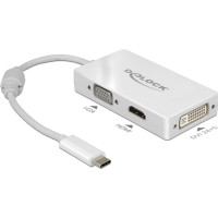 Delock Adapter USB Type-C™ male > VGA / HDMI / DVI female white