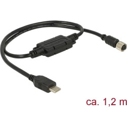 Navilock Connection Cable M8 female serial waterproof > USB Type-C™ 2.0 male 1.2 m