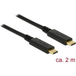 Delock USB 3.1 Gen 1 (5 Gbps) cable Type-C to Type-C 2 m PD 3 A E-Marker