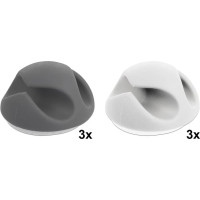 Delock Cable Holder with 2 feed-throughs Set 6 pieces
