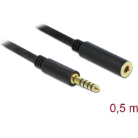 Delock Extension Cable Stereo Jack 4.4 mm 5 pin male to female 0.5 m black