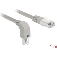 Delock Network cable RJ45 Cat.6A S/FTP downwards angled / straight 1 m