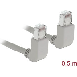 Delock Network cable RJ45 Cat.6A S/FTP upwards / upwards angled 0.5 m