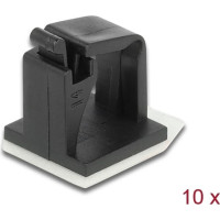 Delock Cable holder with locking clip self-adhesive black 10 pieces