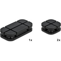 Delock Cable Holder Combo Set 3 pieces black