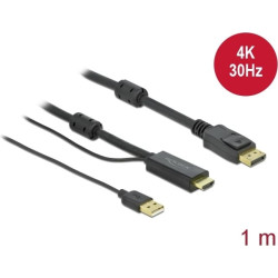 Delock HDMI to DisplayPort cable 4K 30 Hz 1 m