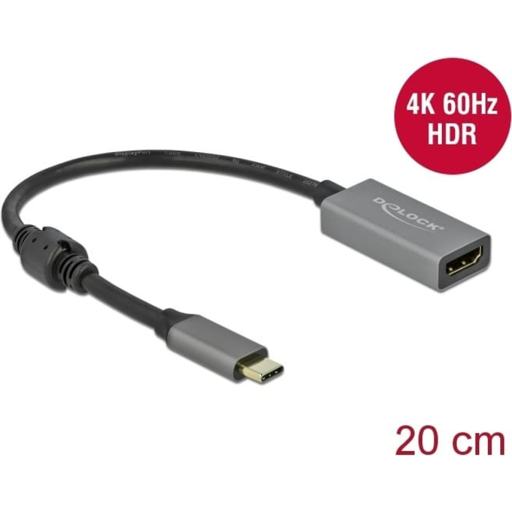 Delock Active USB Type-C™ to HDMI Adapter (DP Alt Mode) 4K 60 Hz (HDR)