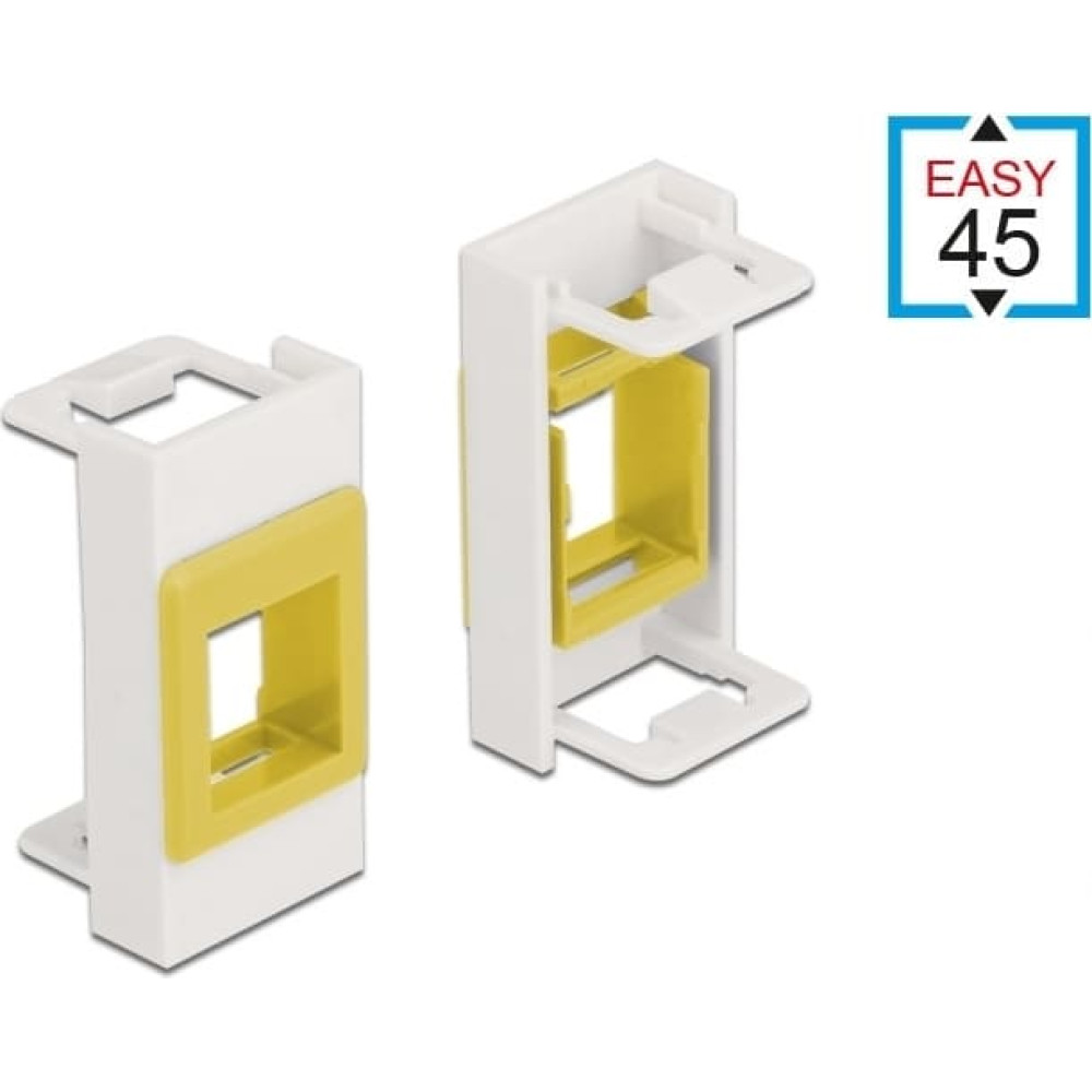 Delock Easy 45 Module Keystone Holder 22.5 x 45 mm, white / yellow