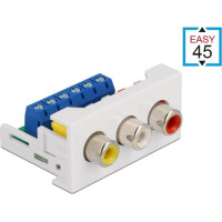 Delock Easy 45 Module 3 x RCA female port 22.5 x 45 mm