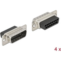 Delock D-Sub 15 pin crimp male, metal, 4 pieces
