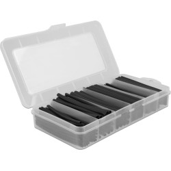 Delock Heat shrink tube assortment box, shrinkage ratio 2:1, black 196 pieces