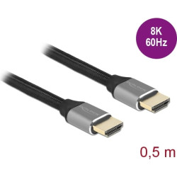 Delock Ultra High Speed HDMI Cable 48 Gbps 8K 60 Hz grey 0.5 m certified