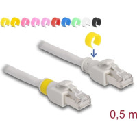 Delock Network cable RJ45 Cat.6A S/FTP with colored clips 0.5 m