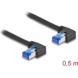 Delock RJ45 Network Cable Cat.6A S/FTP right angled 0.5 m black