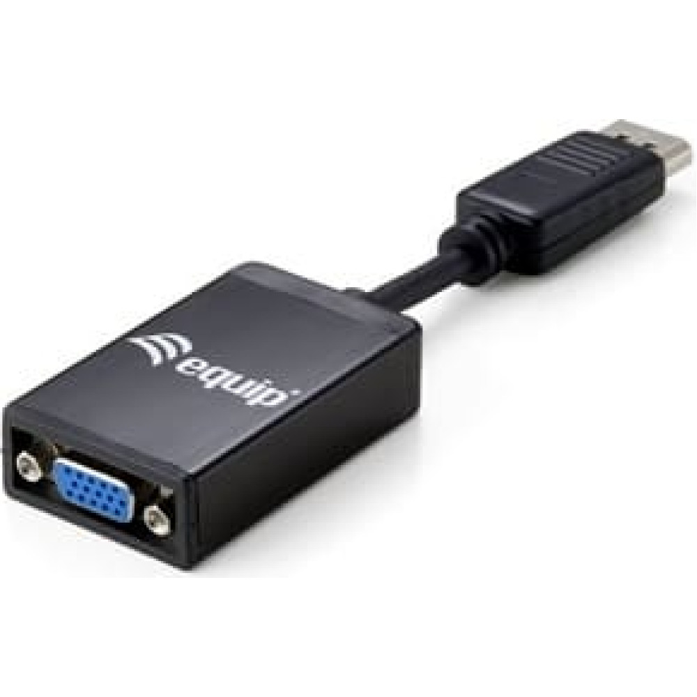 Equip 133435 video kabeļu aksesuārs 0,15 m DisplayPort VGA Melns