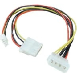 Lindy 5.25" Power Male to 5.25" & 3.5" Power Female, 0.25m