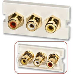 Lindy Wanddosen 3xRCA F/F AV Einsatz Premium SnapIn Modul