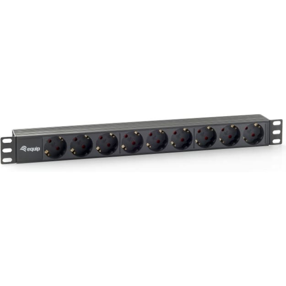 Equip 333282 energosadales vienība, PDU 9 Maiņstrāvas izvade (-s) 1U Melns