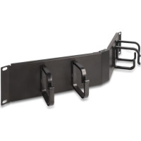 Delock 19″ Cable Management Routing Panel with 4 hooks 2U angled black