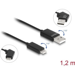 Delock USB 2.0 Cable Type-A male to USB Type-C™ male rotatable with Fast Charging 60 W 1.2 m