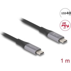 Kabelis USB 40Gbps TypeC, M/M, PD3.1, 1.0m, Delock