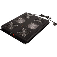 Roline 19" roof fan unit with 4 fans, ON/OFF for server rack black