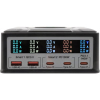 Exsys EX-1107 Multiport High Power Charger mit QI 15W und USB-C PD mit max. 260W