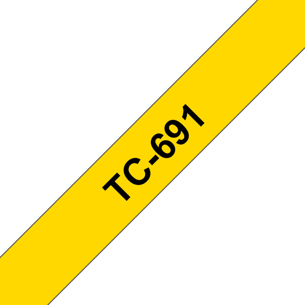 Brother TC-691 marķēšanas lenta Melns uz dzeltena