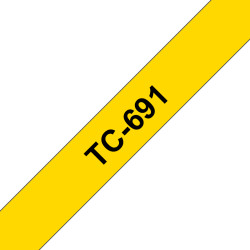 Brother TC-691 marķēšanas lenta Melns uz dzeltena