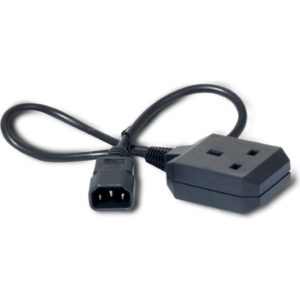 APC C14/BS1363 0.6m Melns 0,6 m C14 uzmava