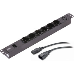 APC EPDU1010B-SCH energosadales vienība, PDU 7 Maiņstrāvas izvade (-s) 1U Melns